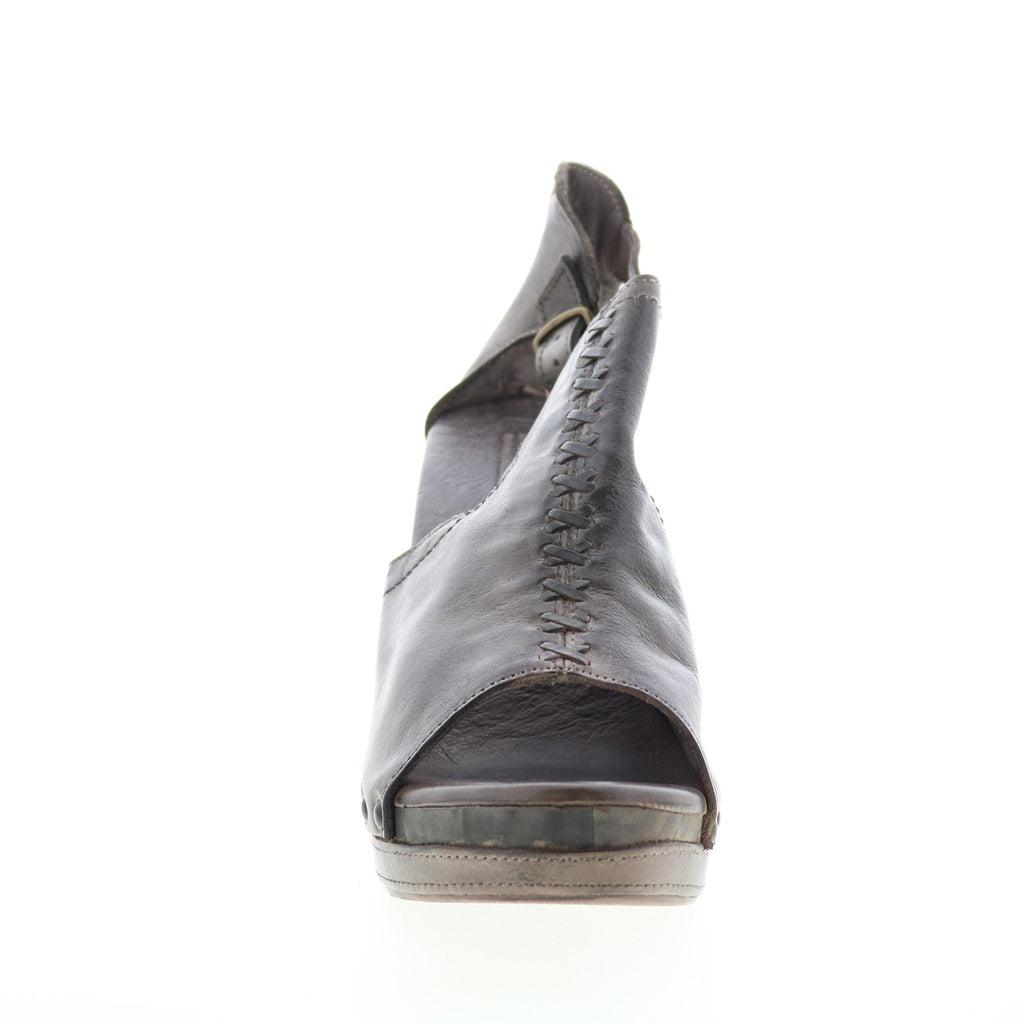 Bed Stu Julissa F399006 Womens Gray Leather Hook & Loop Wedges Heels Shoes
