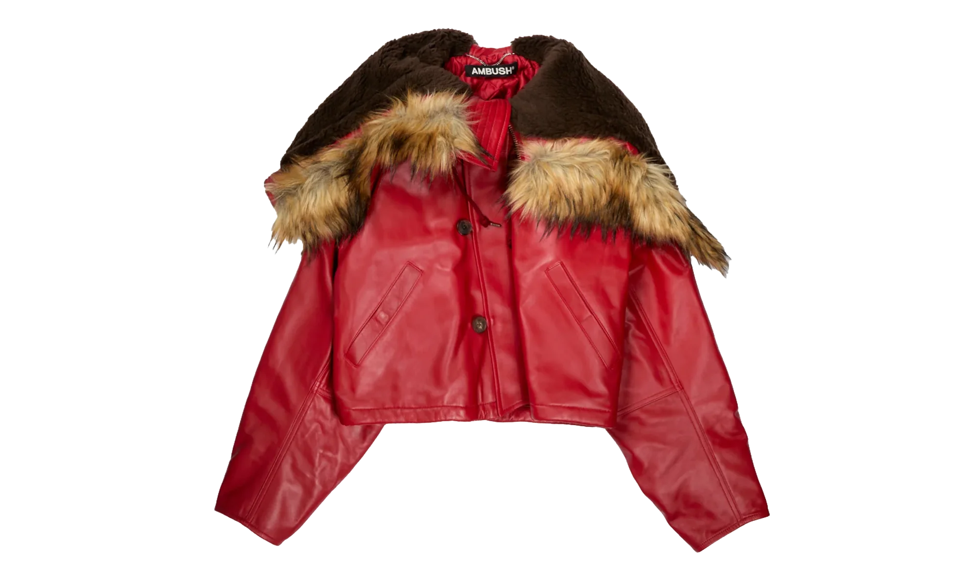 Leather Cropped N3B Jacket "Red" 12115561 RED
