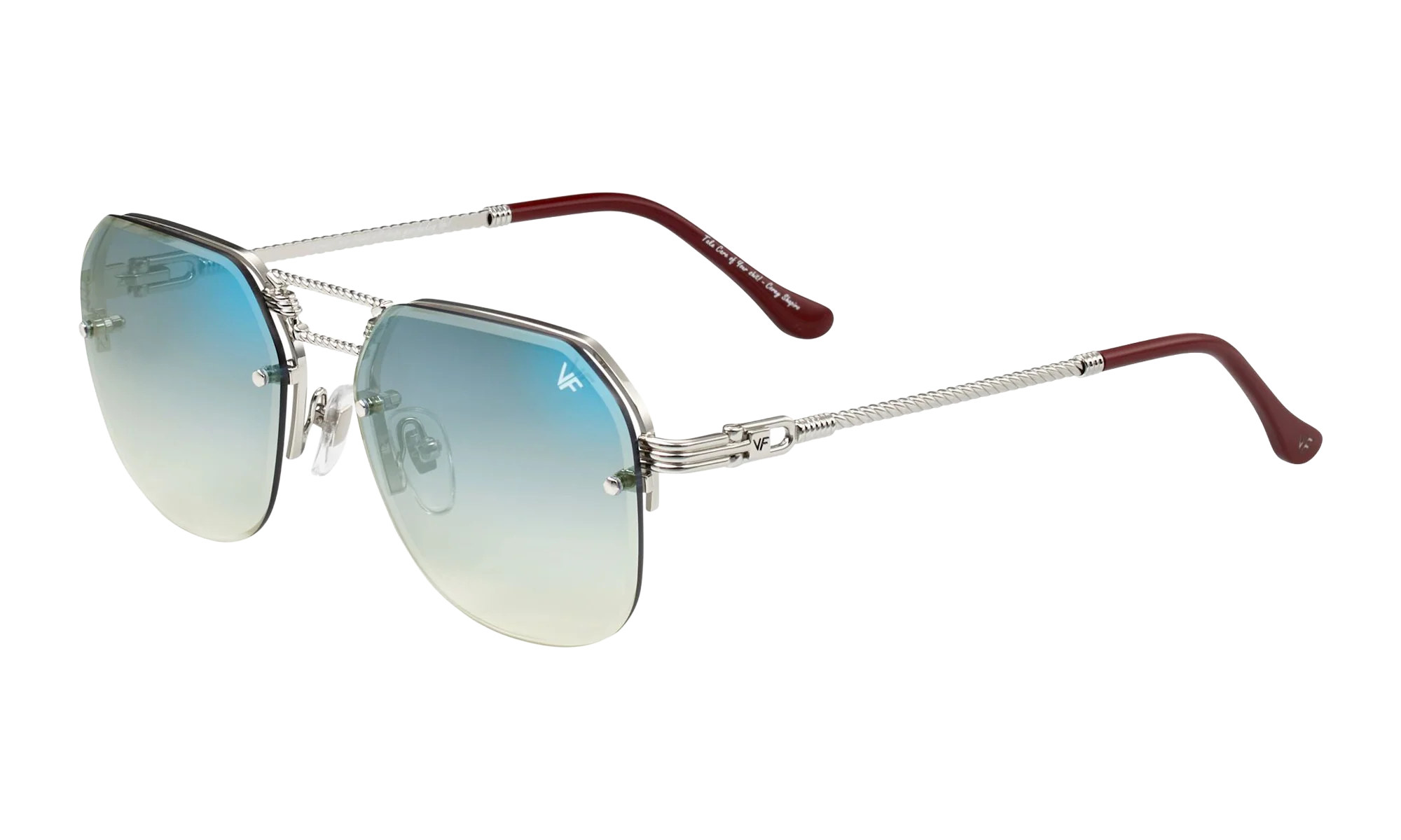 CEO Bevel Rimless Drill Mount 18KT "White Gold / Pastel Blue Flash Silver" DMCE2 0006 48A5