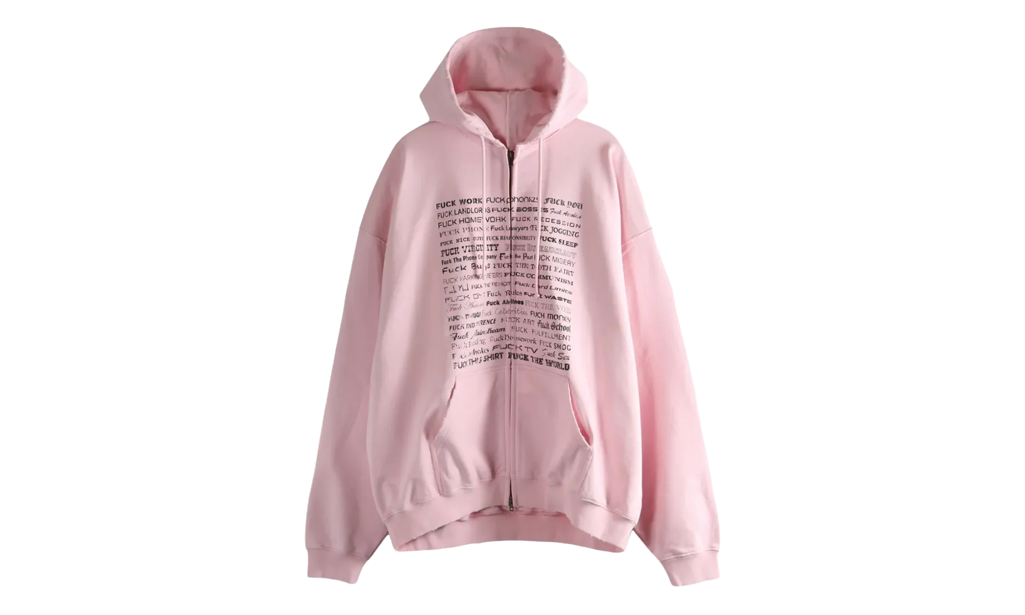 Fuck Everything Zip-Up Hoodie "Pink" ME76ZU209PX PINK