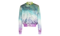 Watercolor Print Silk Bomber Jacket "Multicolor" F0M04179VS MUL