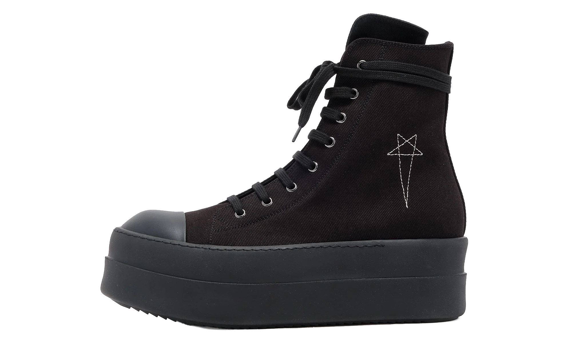 Double Bumper Pentagram Embroidered Sneaker High "Black Black" DU02S2831 9899