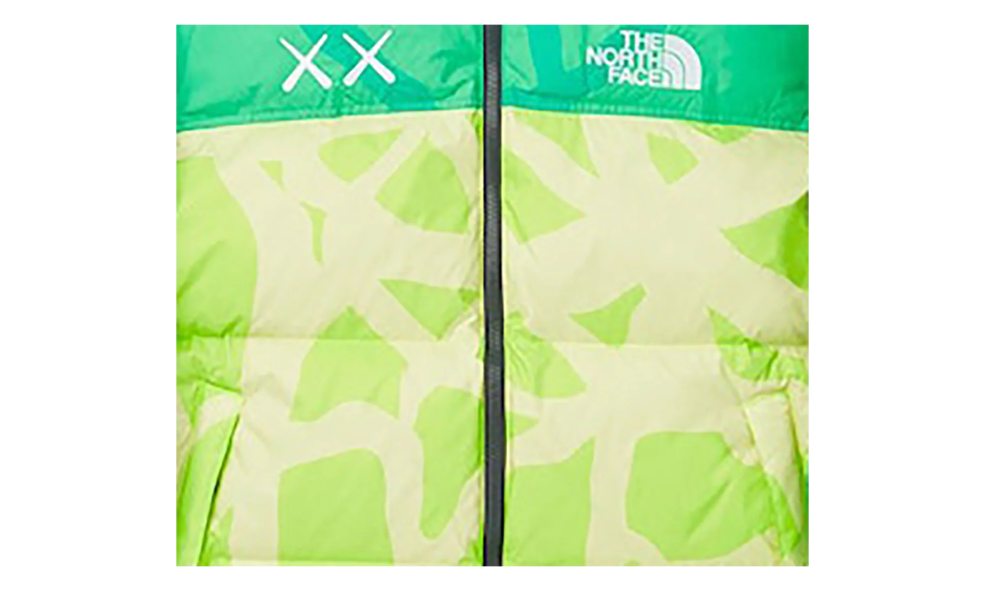 The North Face Youth Retro 1996 Nuptse Jacket "KW Safety Green Nuptse Print" KAWS202464