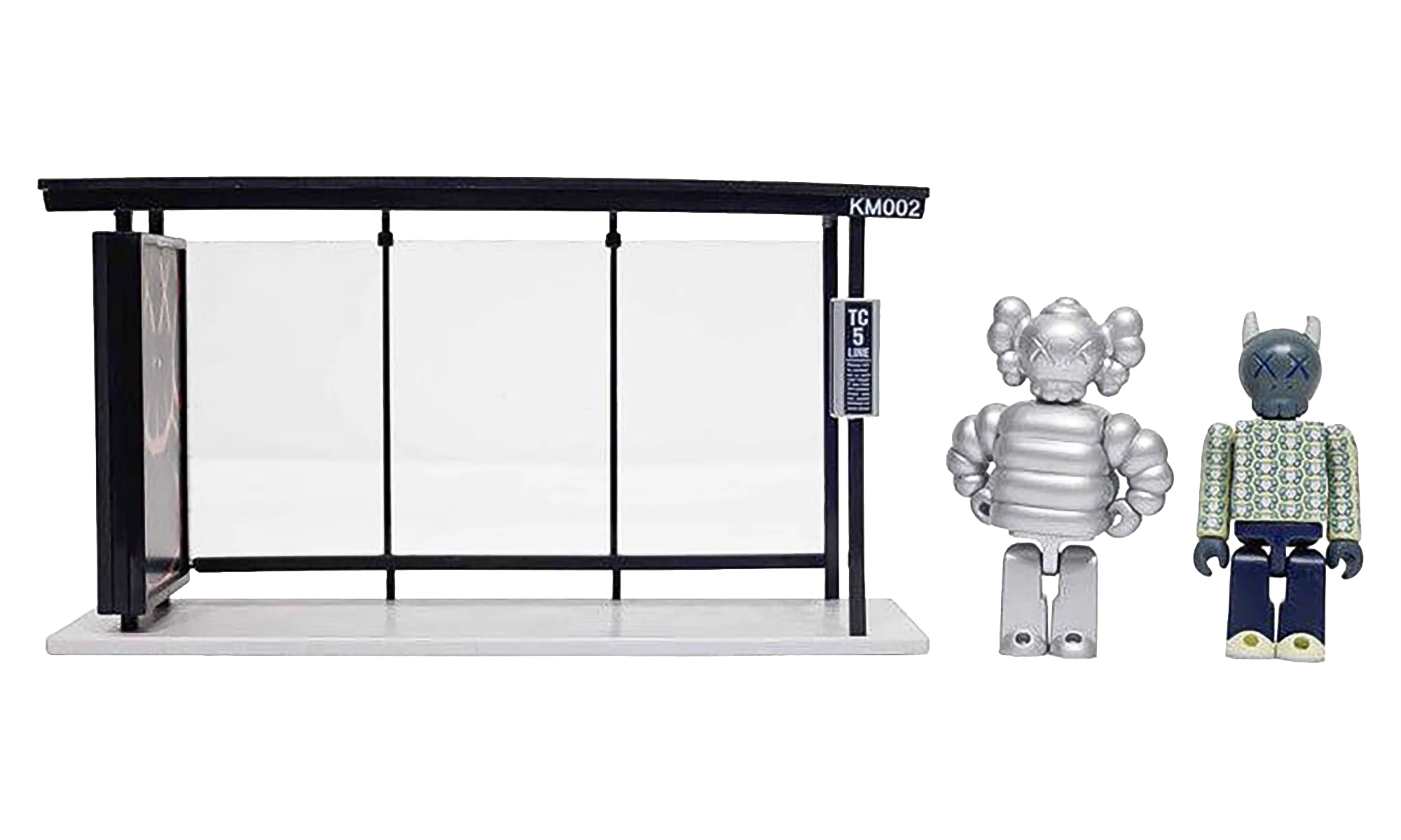 Medicom Bus Stop Series Volume 3 Vinyl Toy "Silver / Green" KAWS202468