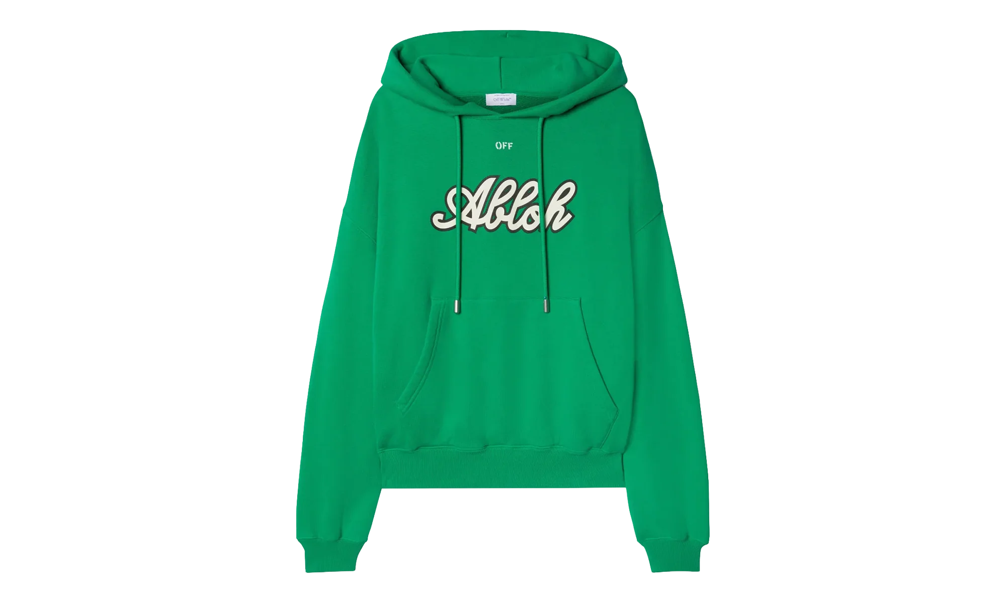 Varsity Print Cotton Hoodie "College Green" OMBB118S24FLE0055561
