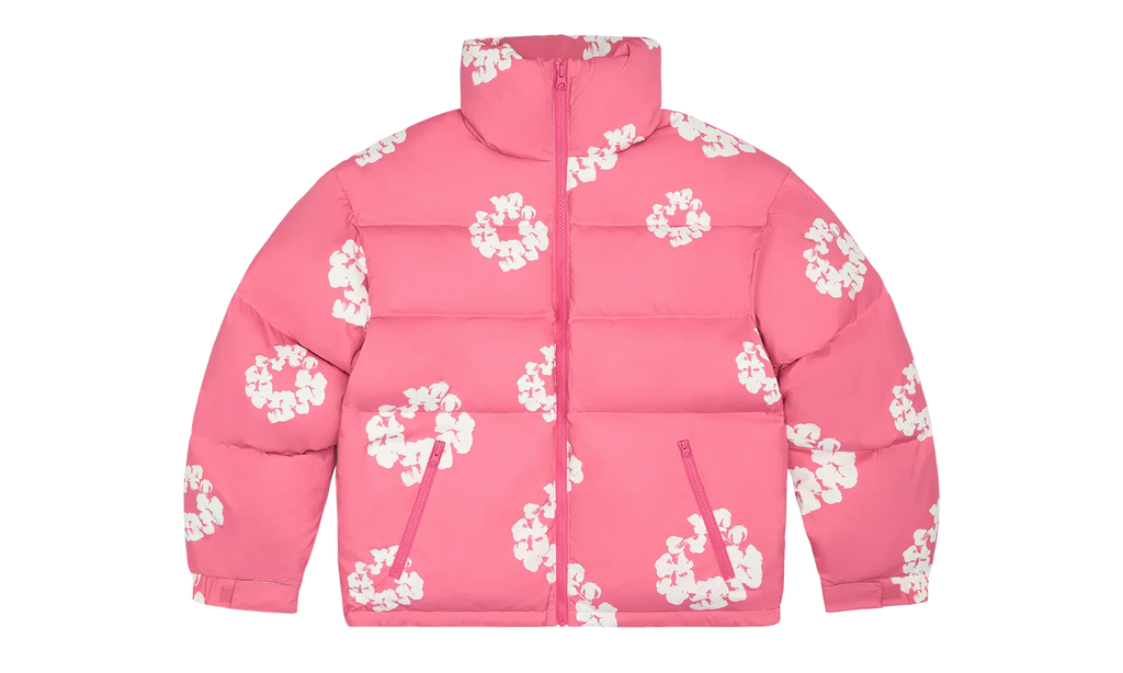 Cotton Wreath Puffer Down Jacket "Pink" DT336