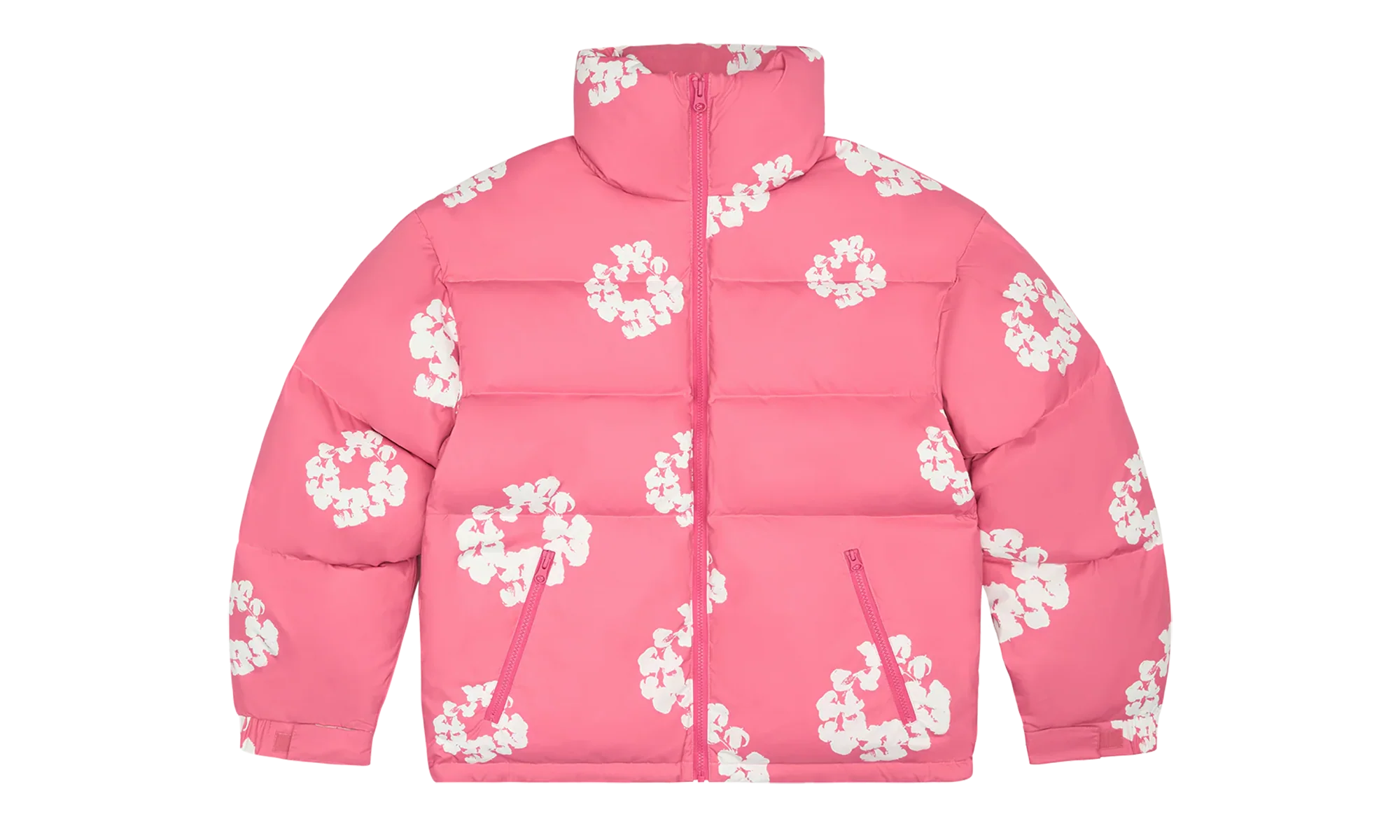 Cotton Wreath Puffer Down Jacket "Pink" DT336