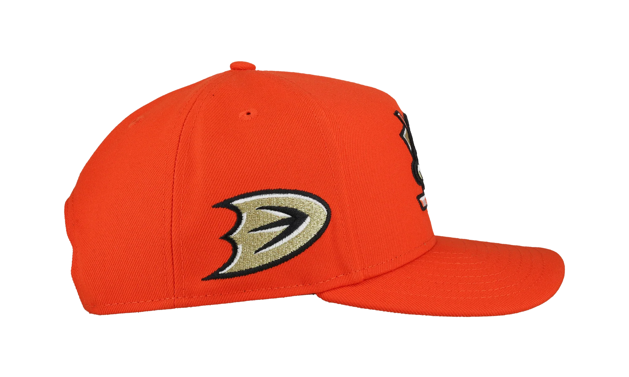9FIFTY Anaheim Mighty Ducks Team Color A Frame Snapback Hat "Red - Grey Brim" NE464