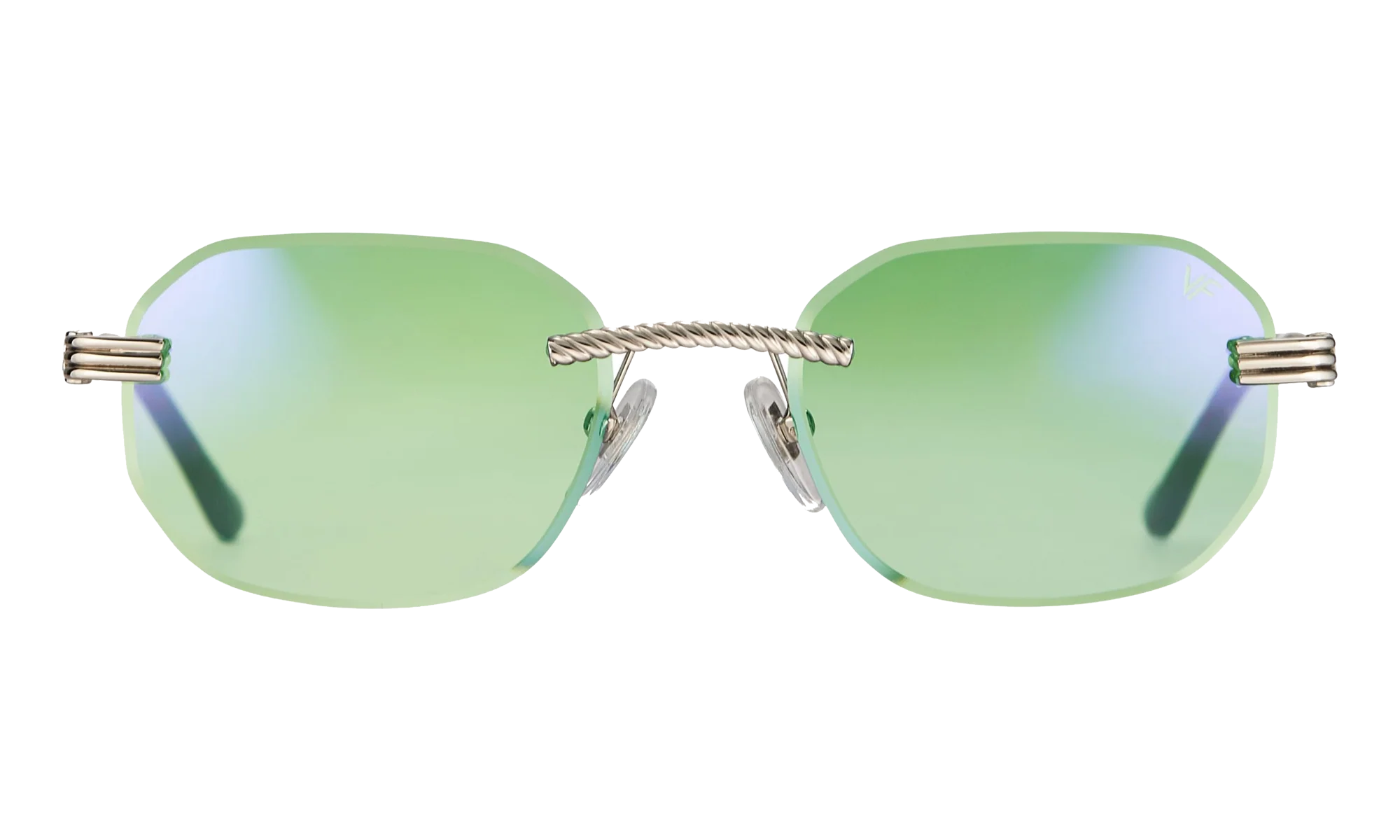 Hustler Rimless Drill Mount 24KT "White Gold / Neon Green Flash Purple" DMHU2 0051 44D3