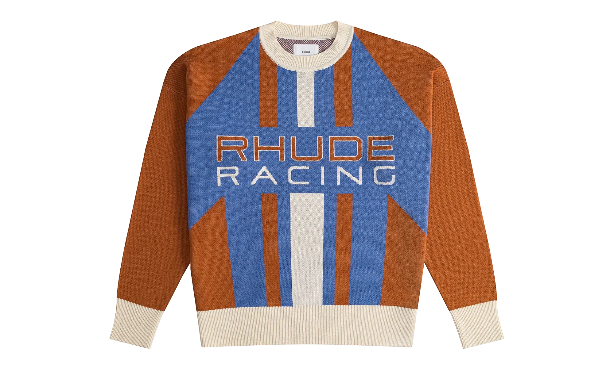 Pavil Knit Crewneck Sweater "Brick / Cream / Blue" RHPS24SW06973146 BRC