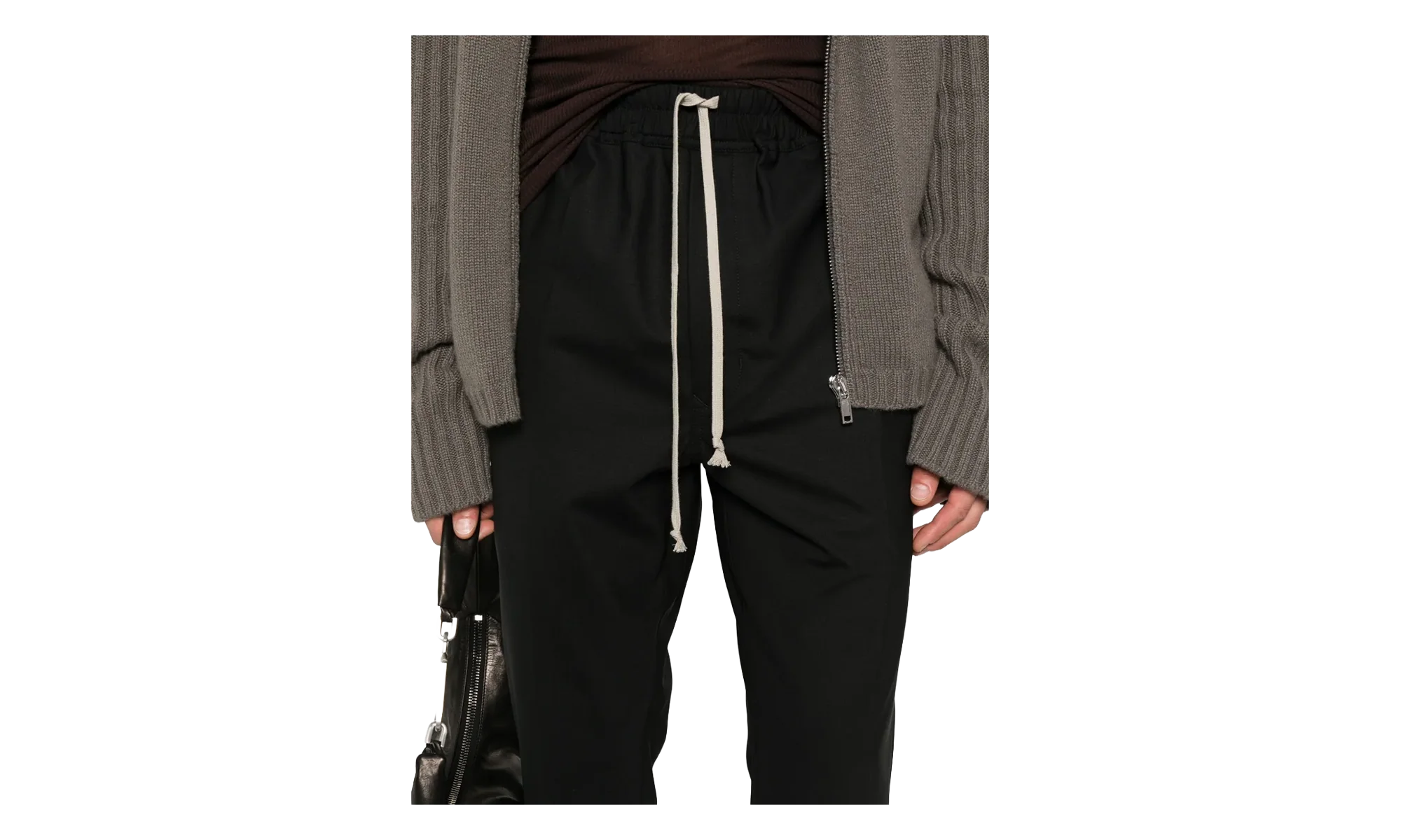 Wool Drawstring Slim Long Pants "Black" RU02E1390 ZL 09