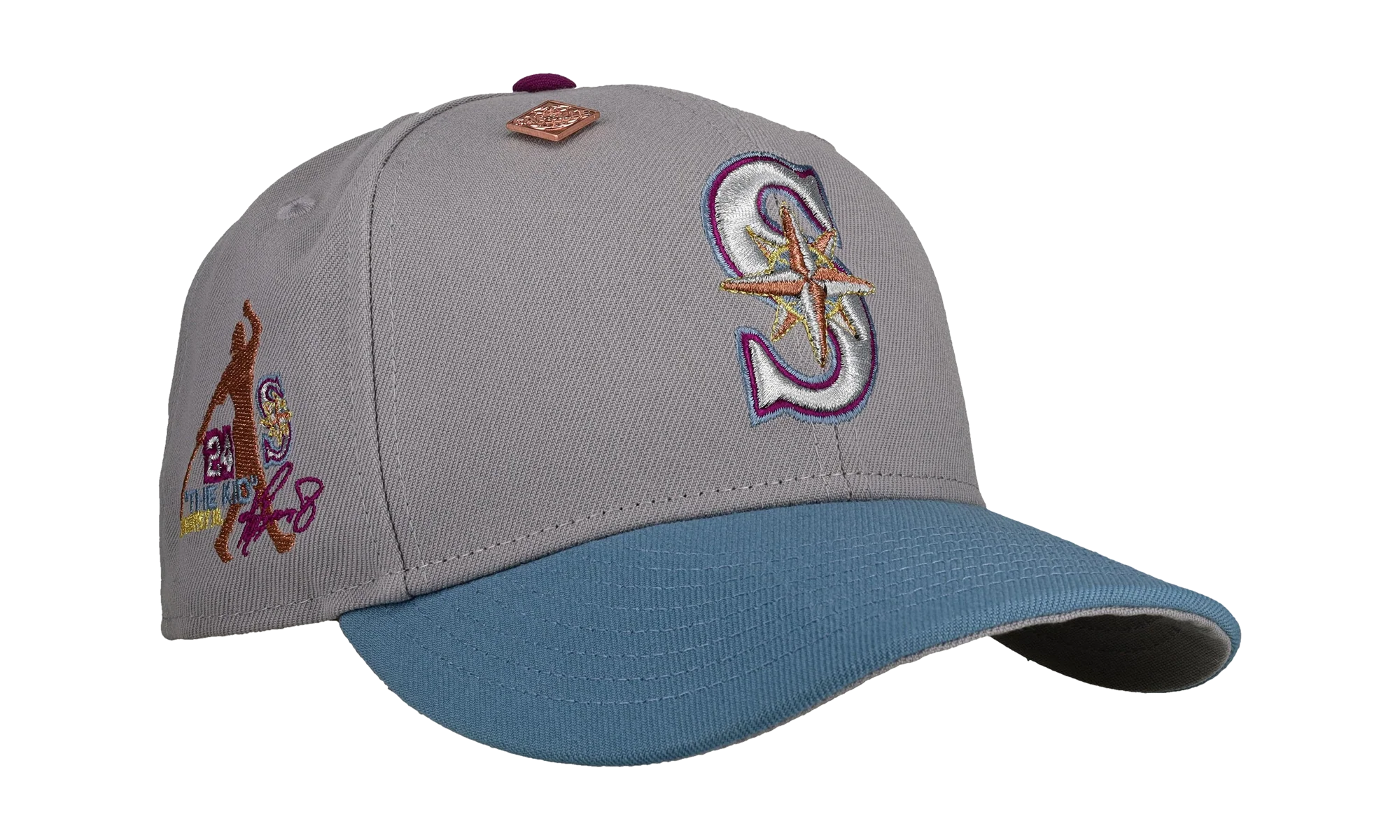 59FIFTY Seattle Mariners "The Kid" Ken Griffey Jr. Fitted Hat "Grey / Blue Metallic" NE426