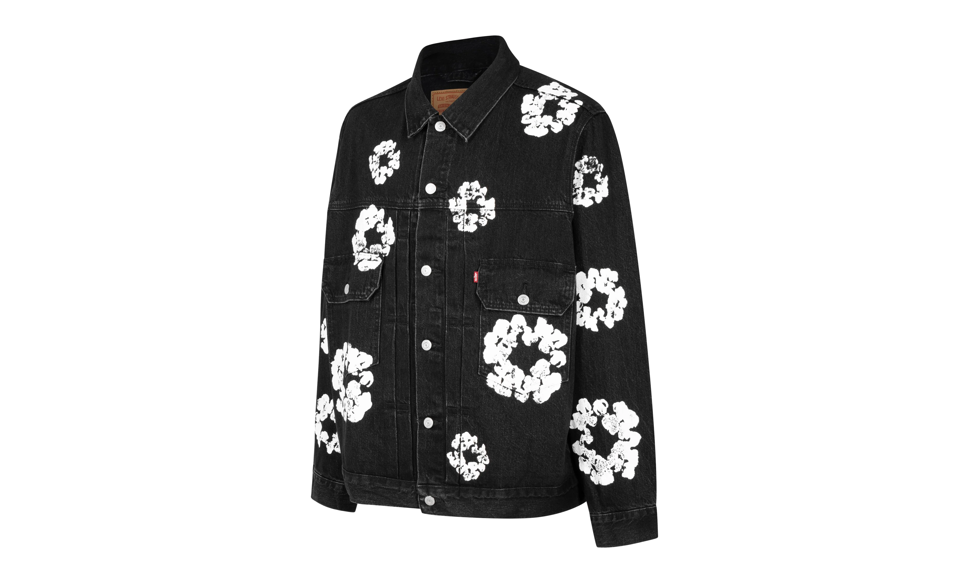 The Cotton Wreath Denim Jacket "Black" DT15