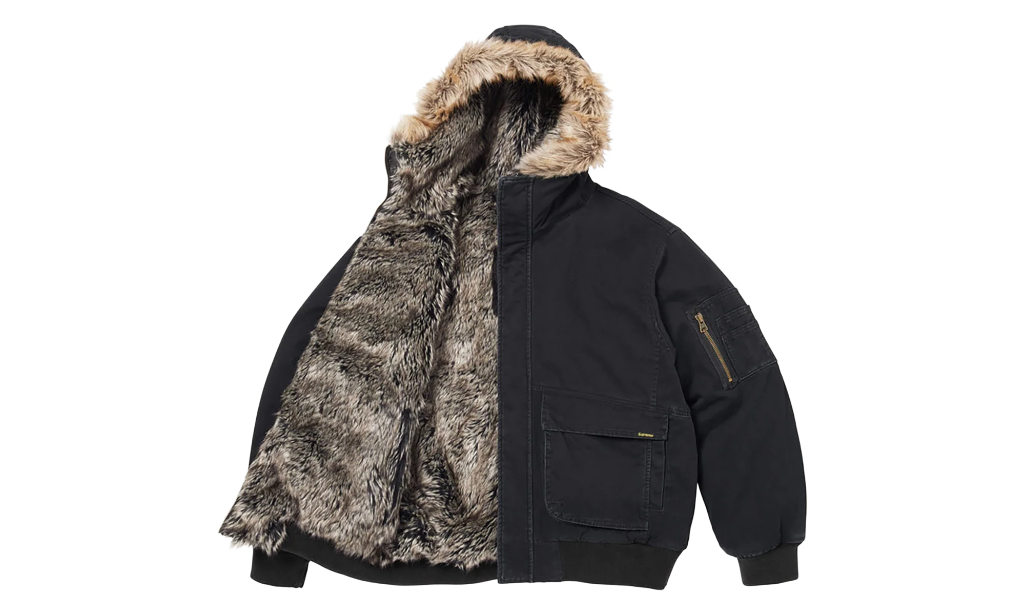 Reversible Faux Fur Hooded Work Jacket "SS26 - Black" SU27011