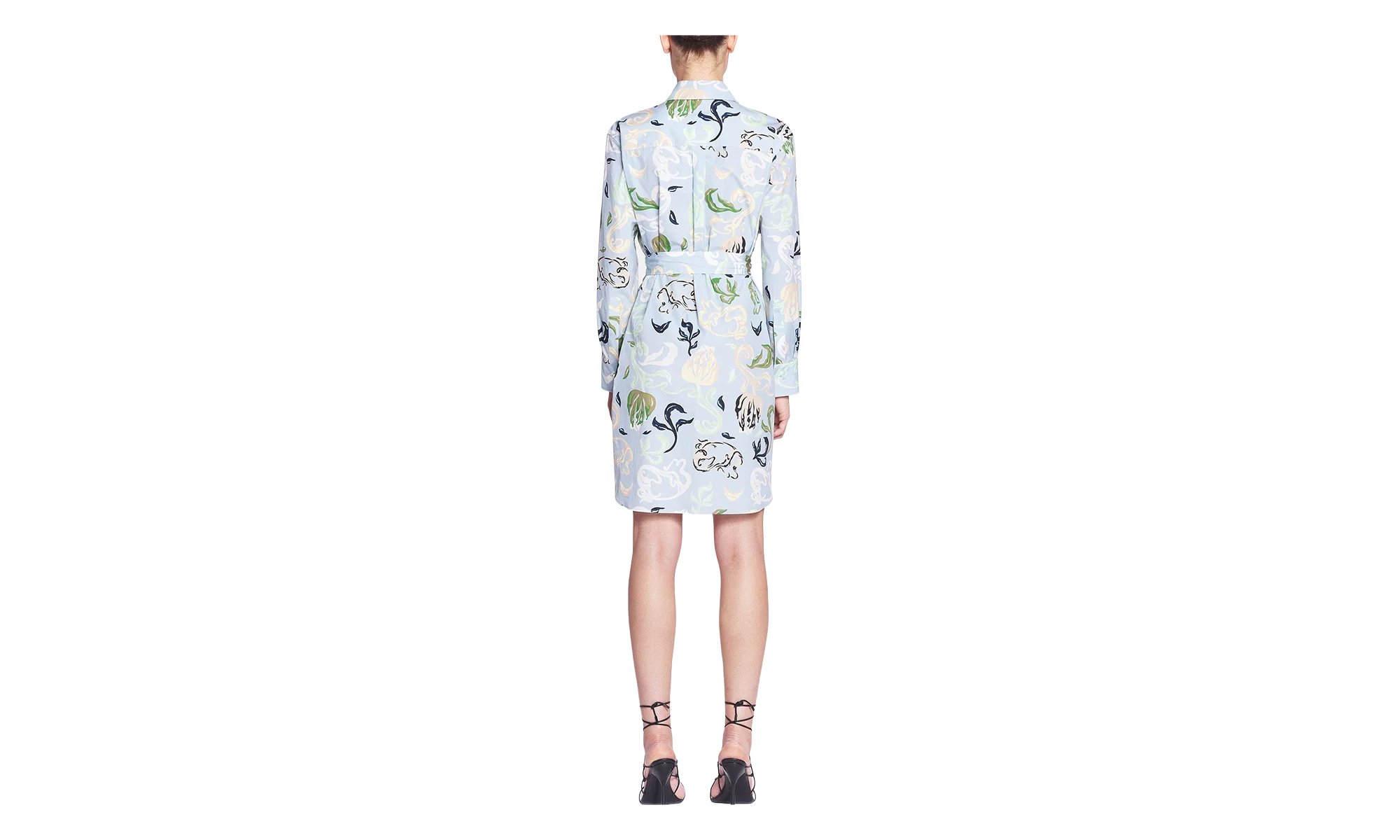 ABSTRACT PRINT TIE-WAIST DRESS "Azur" RW DR0040 5949 E24 270