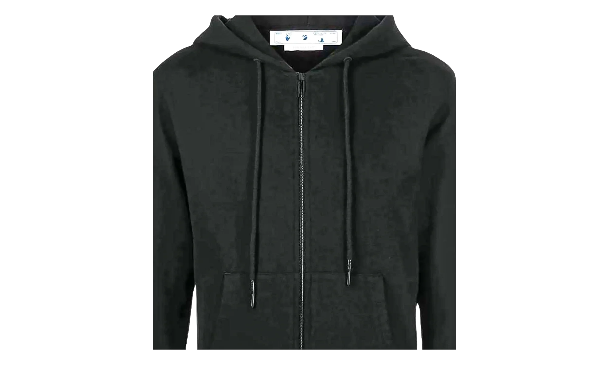 Diag Arrow Knit Zip Hoodie "Black / White" OMHA080C99KNI0011001