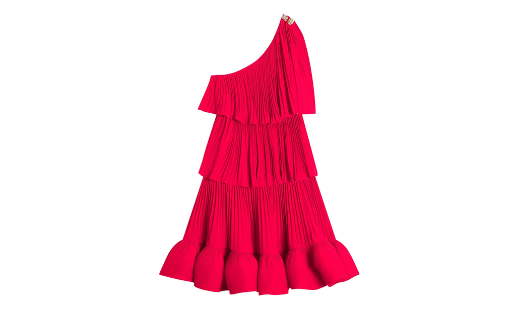 ASYMMETRIC LAYERED SHORT DRESS "Red" RW DR0024 4778 A23 594