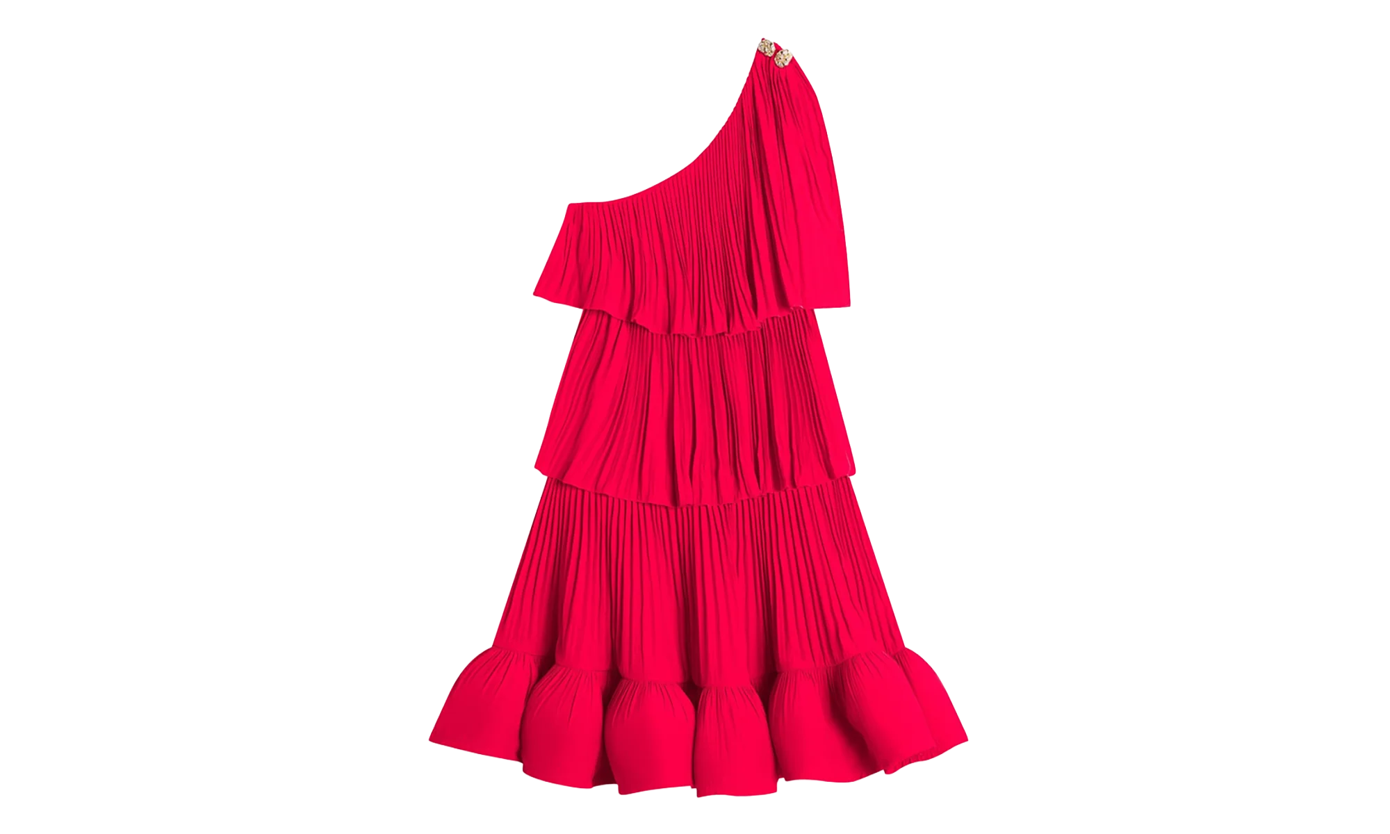 ASYMMETRIC LAYERED SHORT DRESS "Red" RW DR0024 4778 A23 594