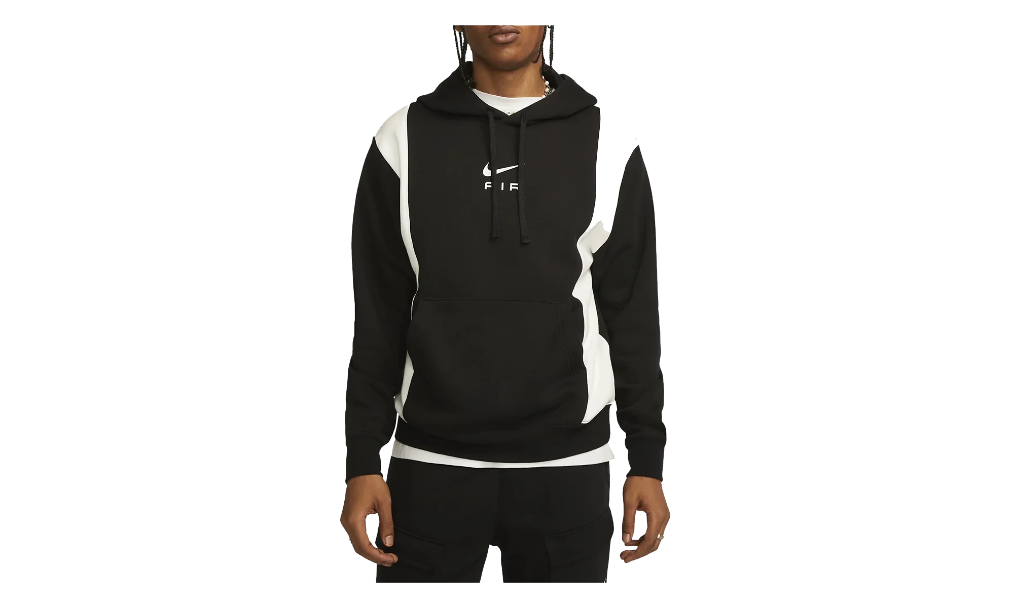 Air Fleece Pullover Hoodie "Black / Summit White" FN7691 010
