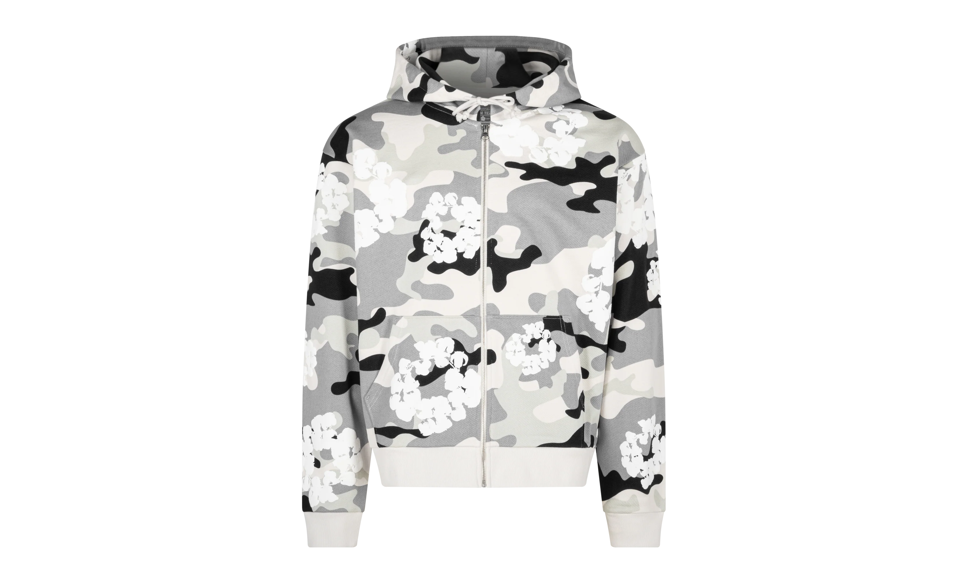 Cotton Wreath Zip Hoodie "White Camo" DT063