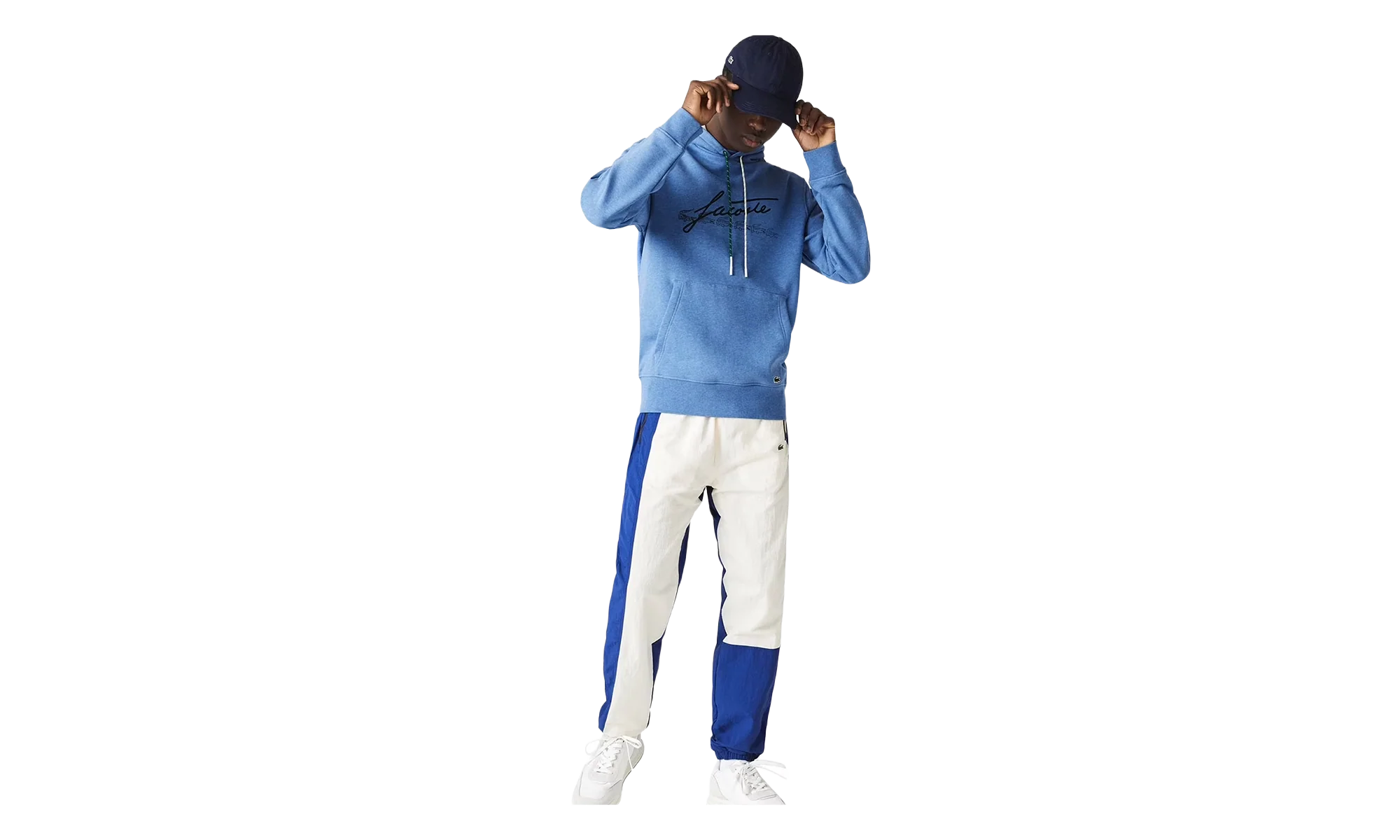 Signature Hooded Flecked Cotton Fleece Hoodie "Blue Chine" SH2059 HG3
