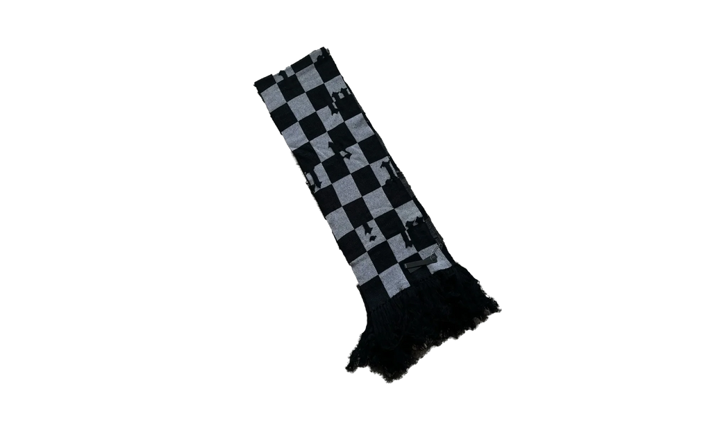 Cashmere Old English Scarf "Black / White" MSK003 004