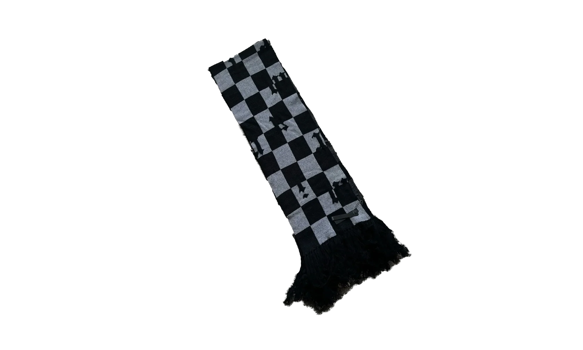 Cashmere Old English Scarf "Black / White" MSK003 004