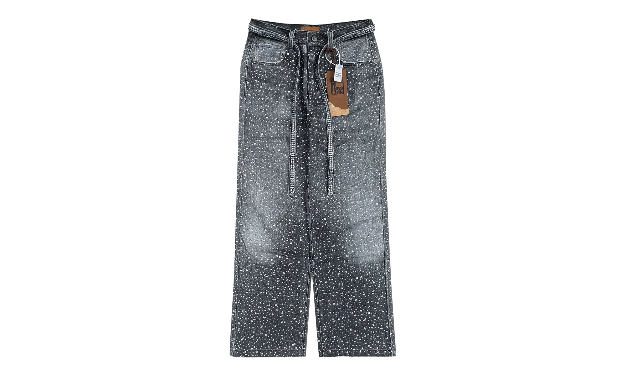 3D Printed Washed Swarovski Diamond Jean "Black" BC24SSPT06 BLAC