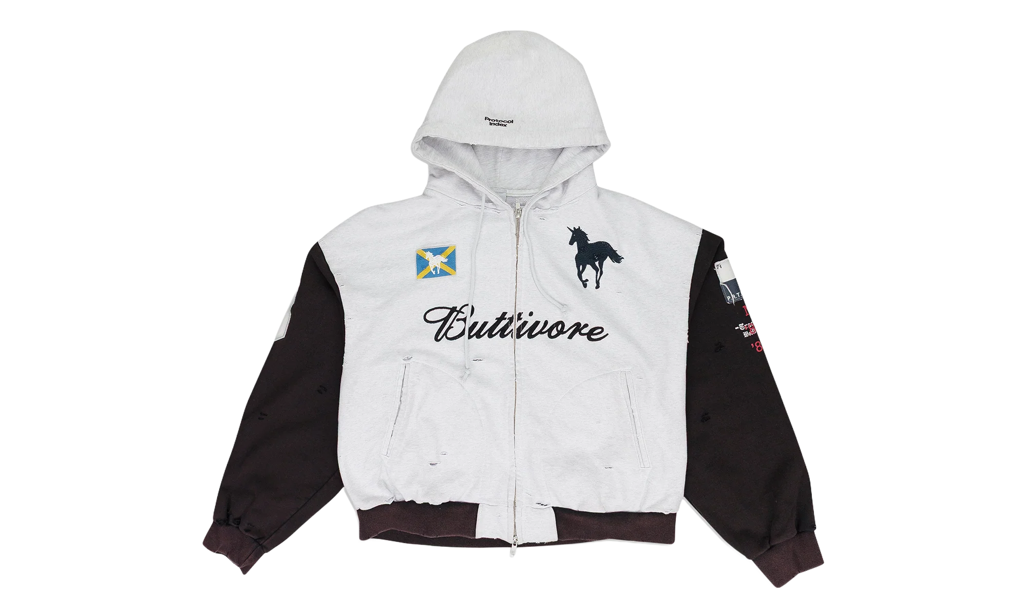 Buttivore Zip Hoodie "White" PI00008