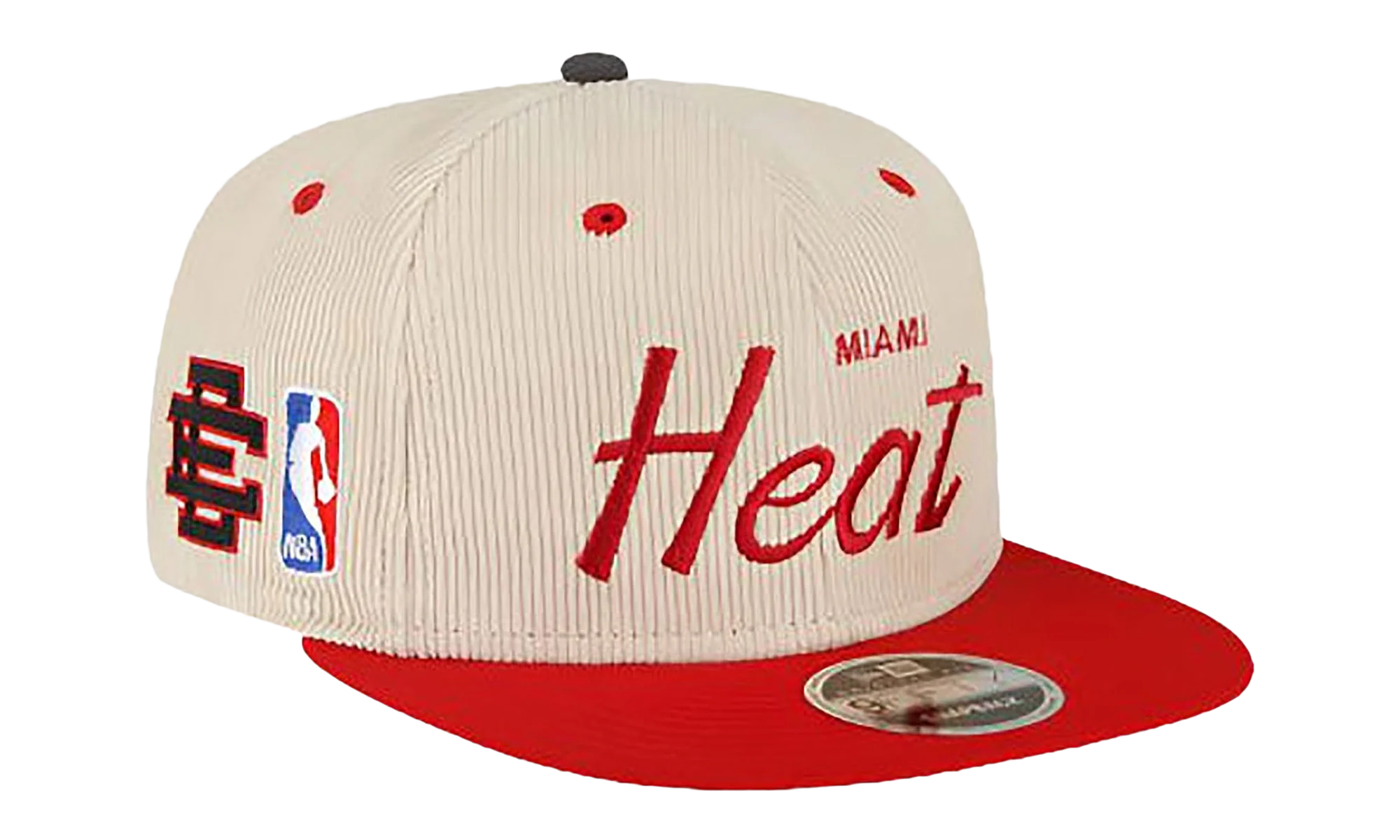 9FIFTY NBA MIAMI HEAT SNAPBACK HAT "ERIC EMANUEL - Cream/ Red" EE436