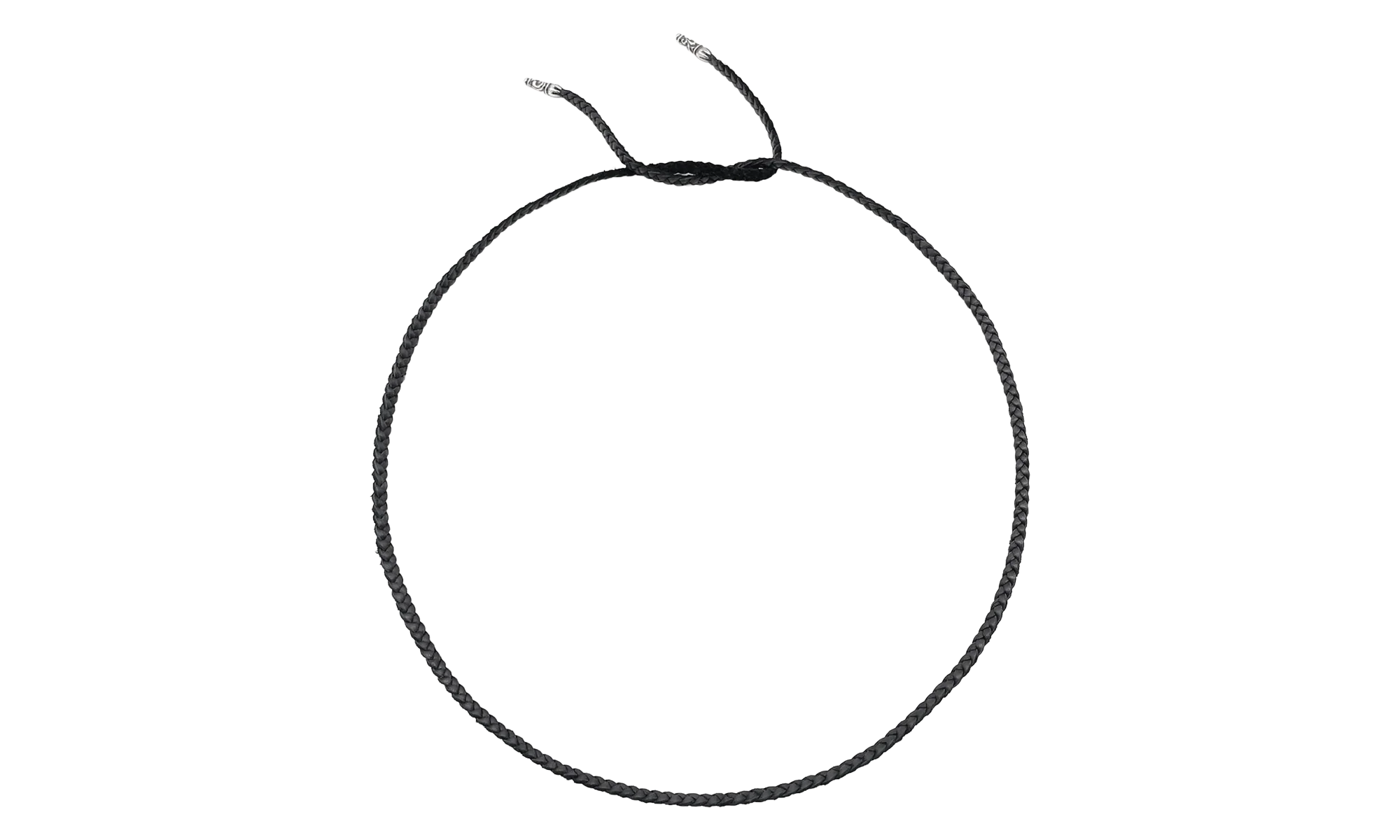 Leather Braids Chain Necklace "Black" CHRM0822
