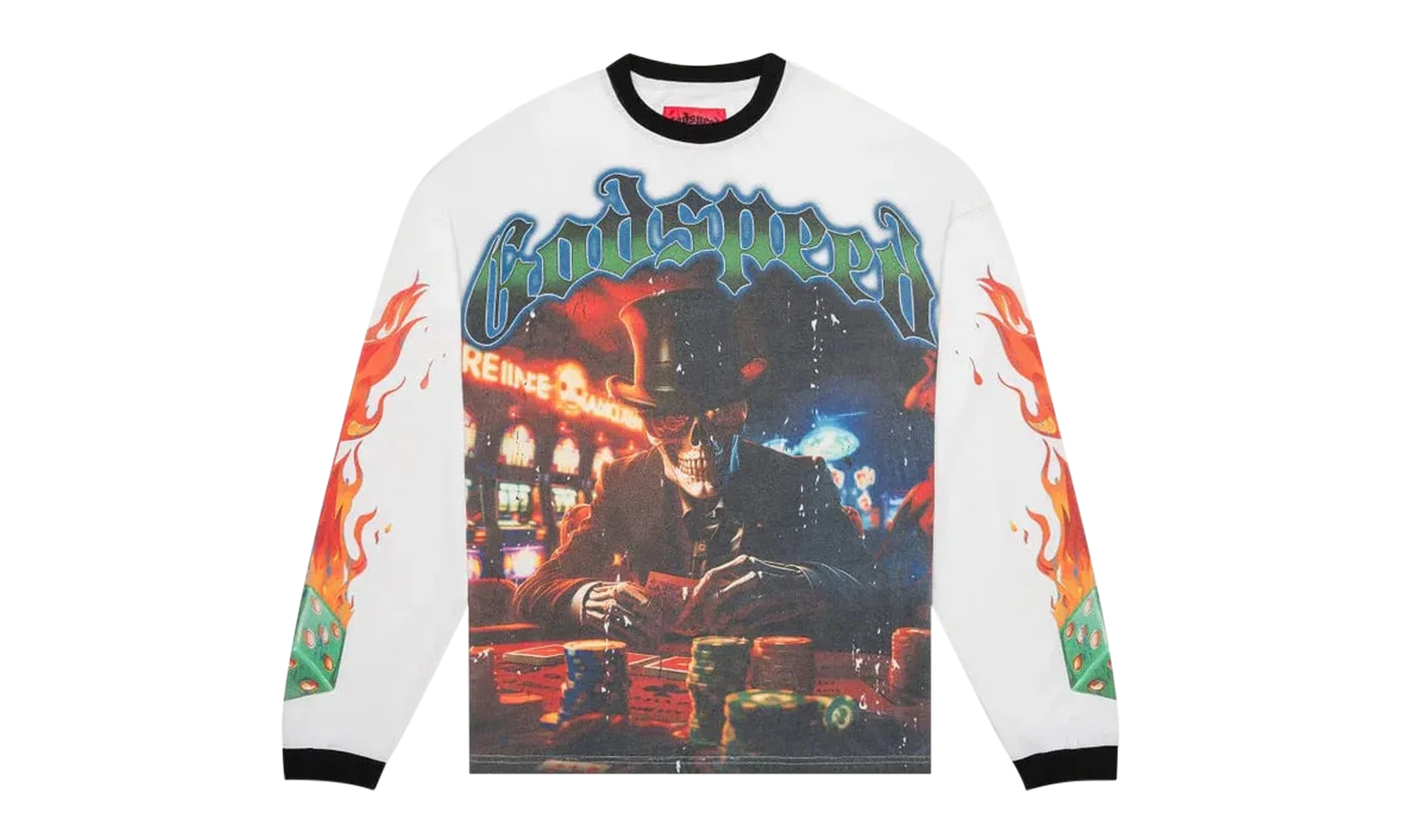Life's A Gamble LS T-shirt "White/Black" 18DRJ95R
