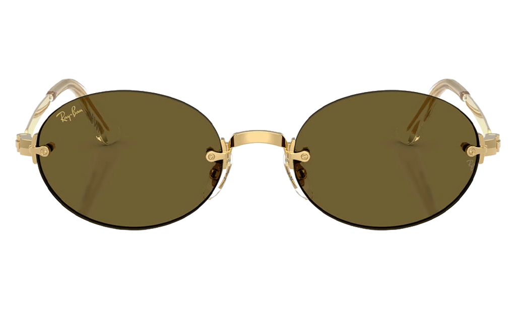 Ray-Ban Rimless "A$AP Rocky - Polished Arista Gold with Dark Brown Lens" RB3929 001 73