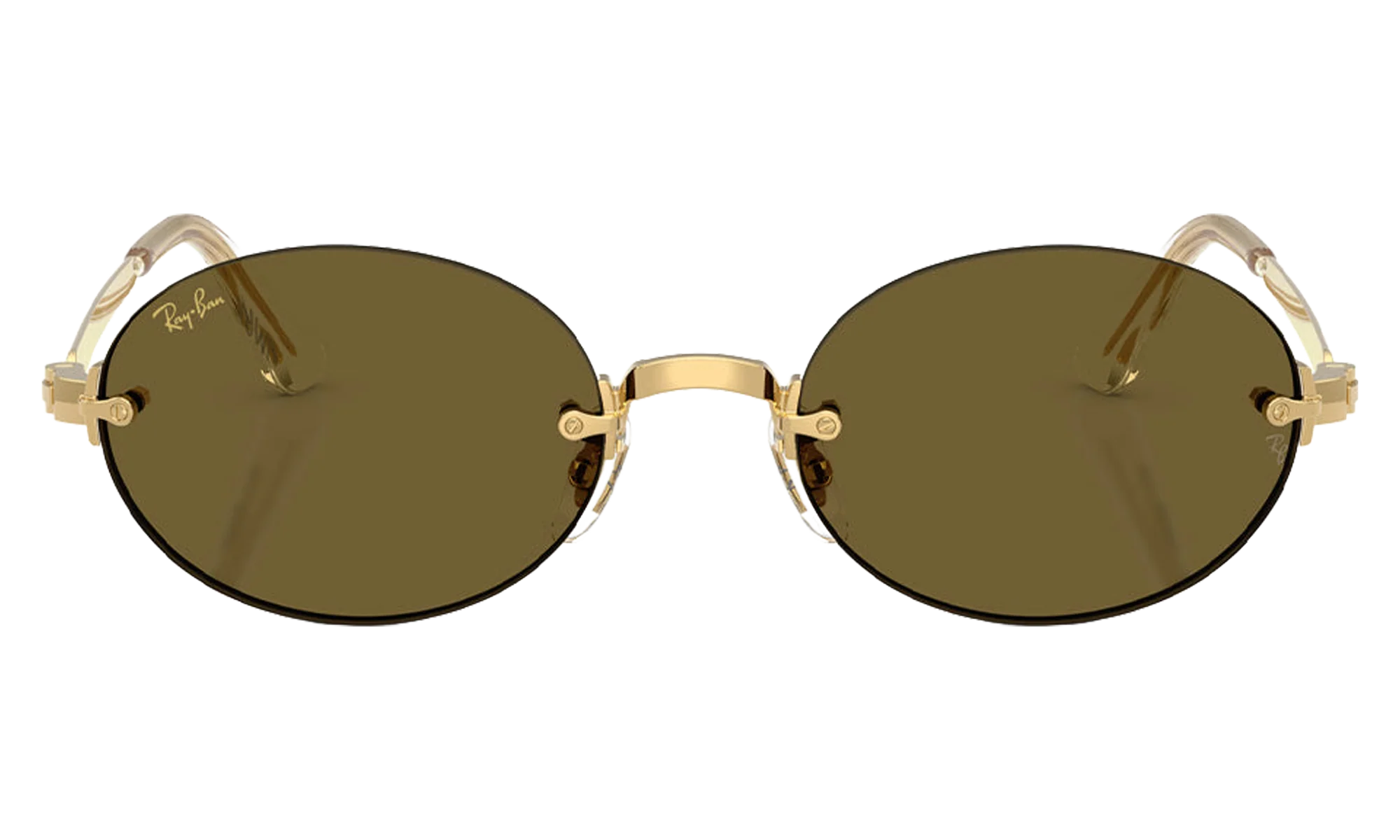 Ray-Ban Rimless "A$AP Rocky - Polished Arista Gold with Dark Brown Lens" RB3929 001 73