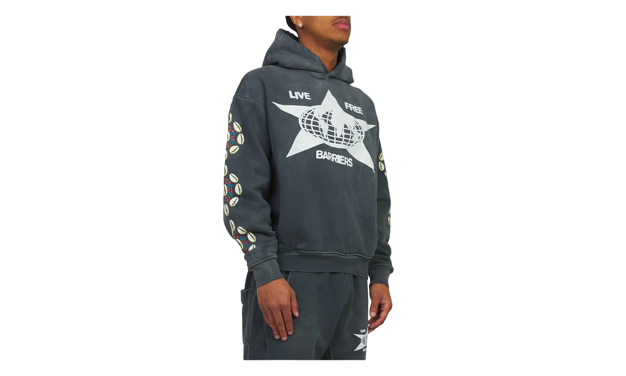 Cowrie Shell Hoodie "Black" BAR21