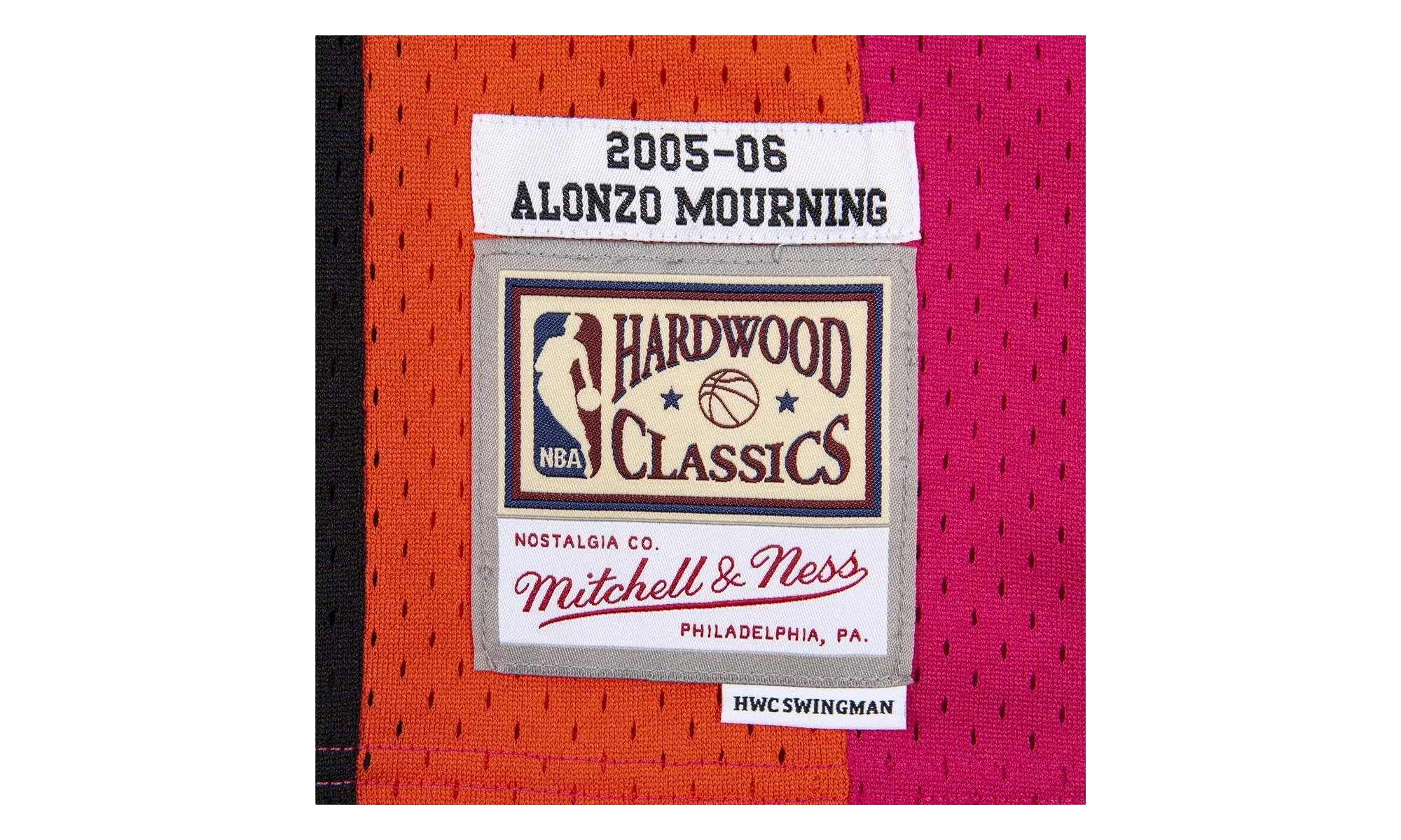 NBA Alonzo Mourning Reload Swingman Jersey "2005 Miami Heat - Pink" SMJYCP19297 MHEPINK05AMO
