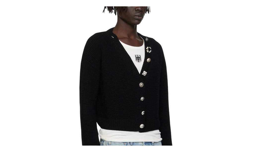 Fancy Button Mini Cardigan WMNS "Black" WH76KN220B BLAC