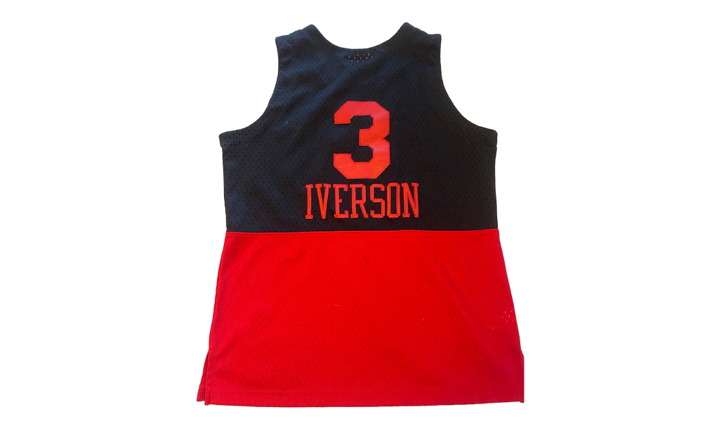 NBA Allen Iverson Reload 2.0 Swingman Jersey "2003 Philadelphia 76ers - Black / Red" SMJYGS20112 P76BKRD03AIV