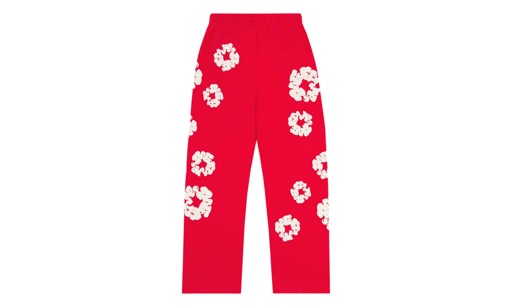 Cotton Wreath Baggy Sweatpants "Red" DT161