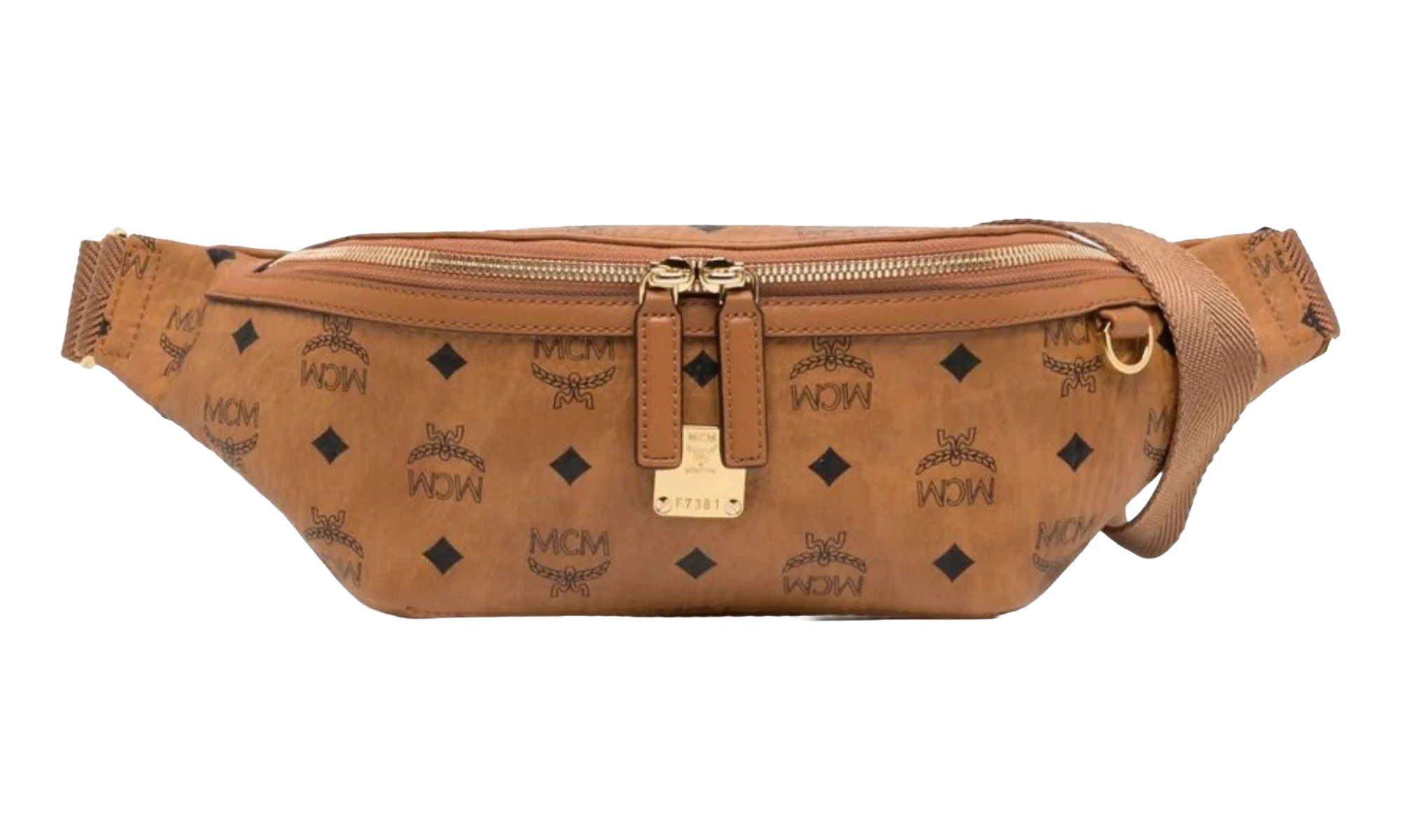 Medium Fürsten Belt Bag in Visetos "Cognac" MMZAAFI01CO001