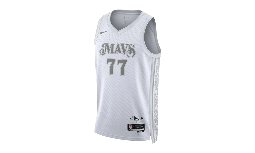 NBA DALLAS MAVERICKS CITY EDITION JERSEY GS "77 DONCIC - White" 9Z2B7BU8P24 MAVL