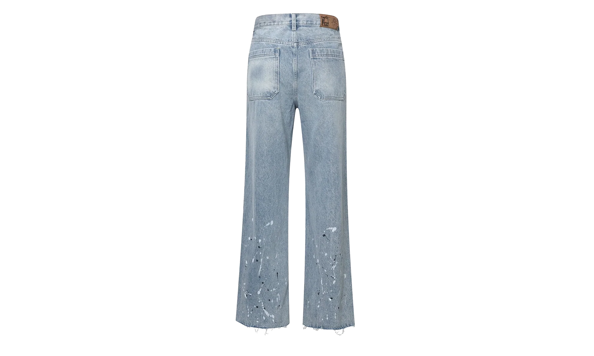 Printed Cross Chains Washed Denim Jean "Blue" BC23ZAWPT01 BLUE