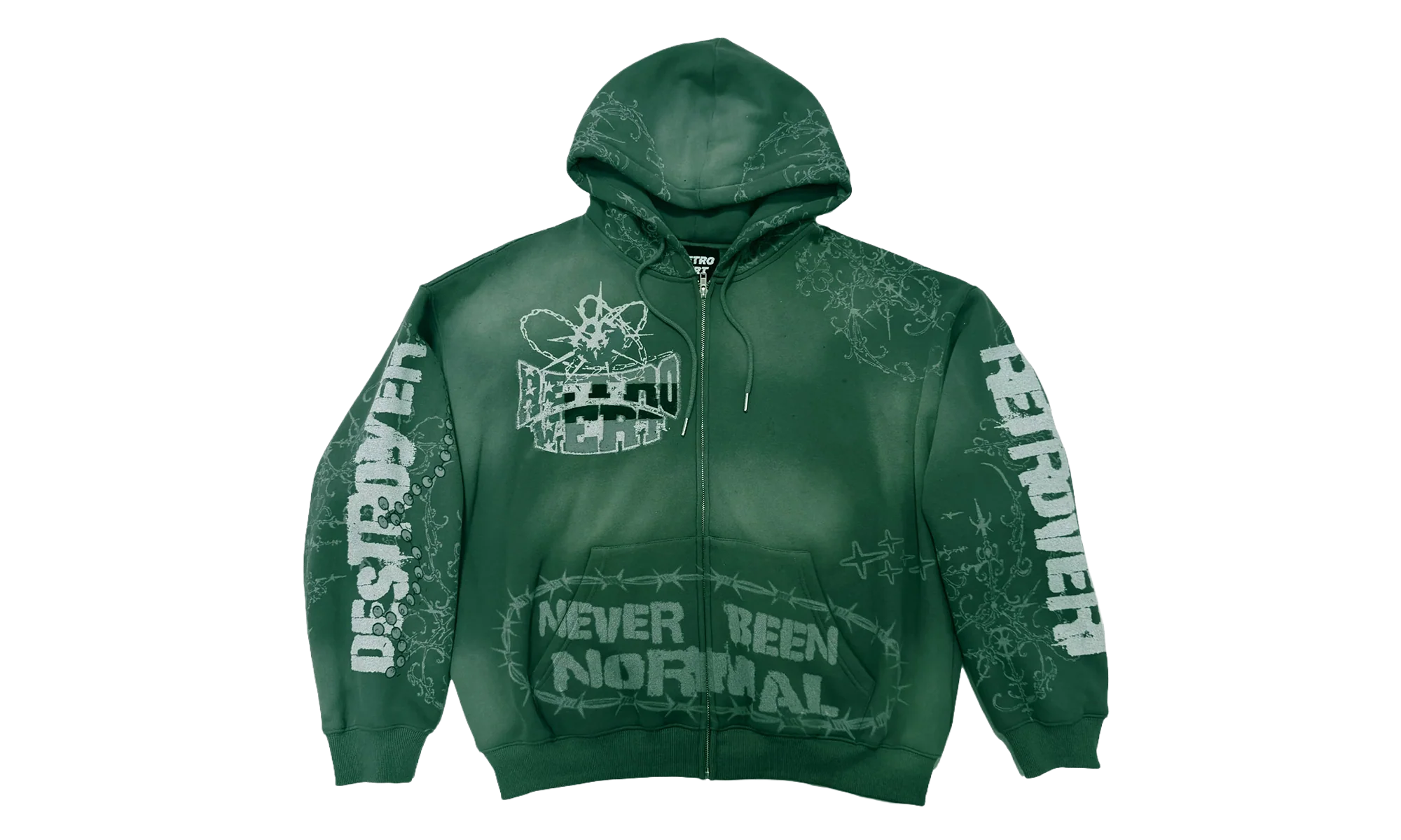 Destroyer Zip Up Hoodie "Green" RET008