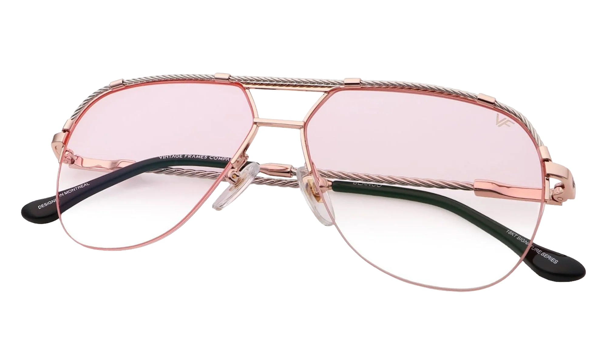 Blanco Half Rim 24KT Two-Tone "Rose / White Gold / Pink Gradient Photochromatic" HRBA2 0008 17A5