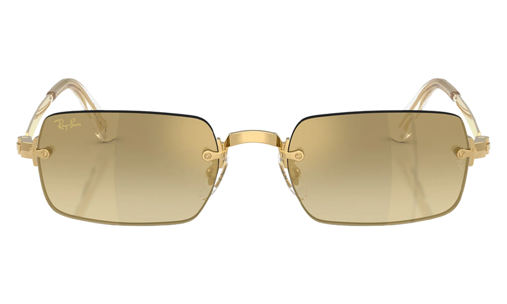 Ray-Ban Rimless "A$AP Rocky - Polished Arista Gold with Brown Mirror Gold Gradient Lens" RB3928 001 7I