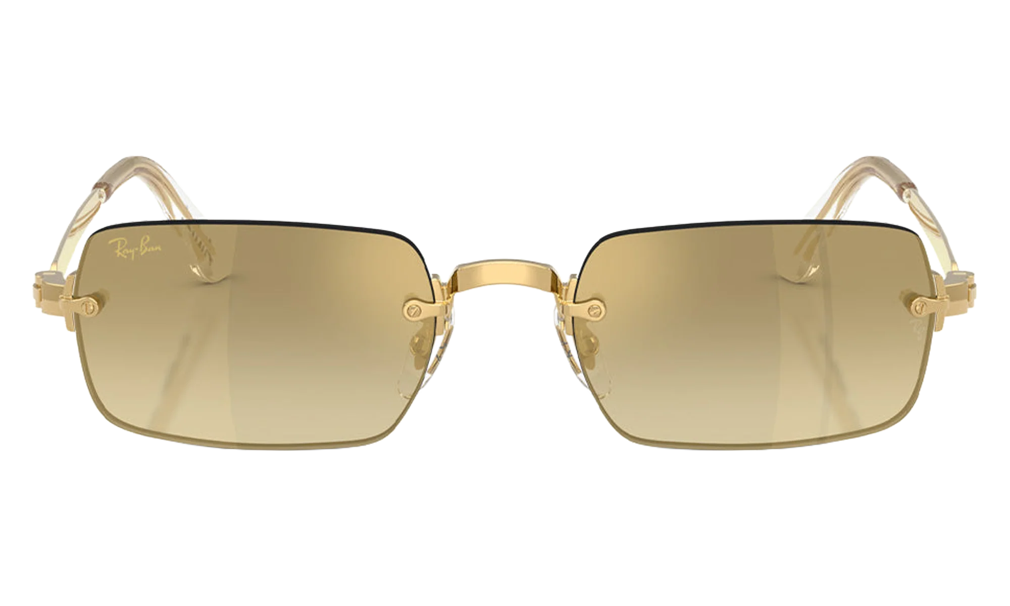 Ray-Ban Rimless "A$AP Rocky - Polished Arista Gold with Brown Mirror Gold Gradient Lens" RB3928 001 7I