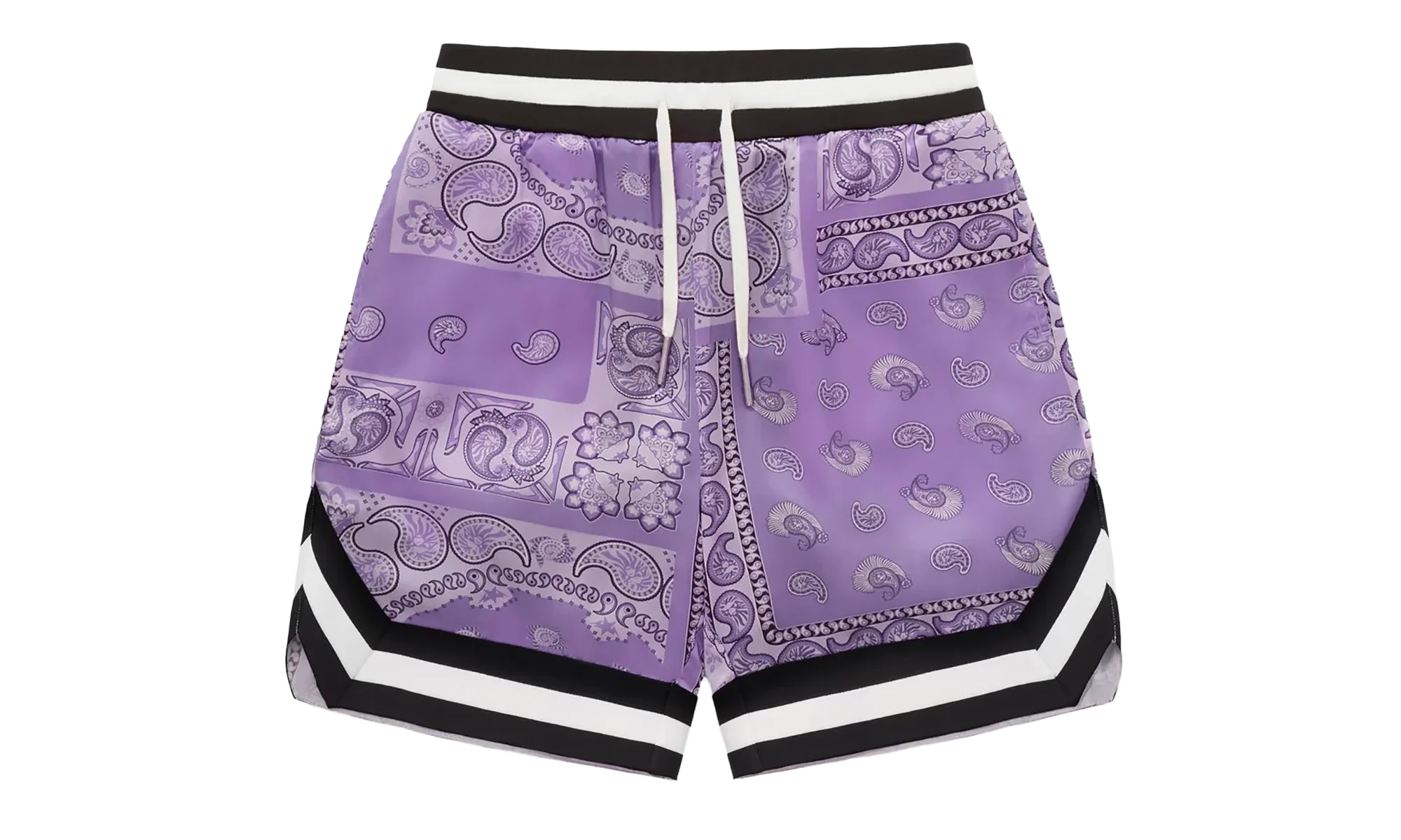 Black Paisley Silk Shorts "Purple" BBKSPSP6305MI Purple