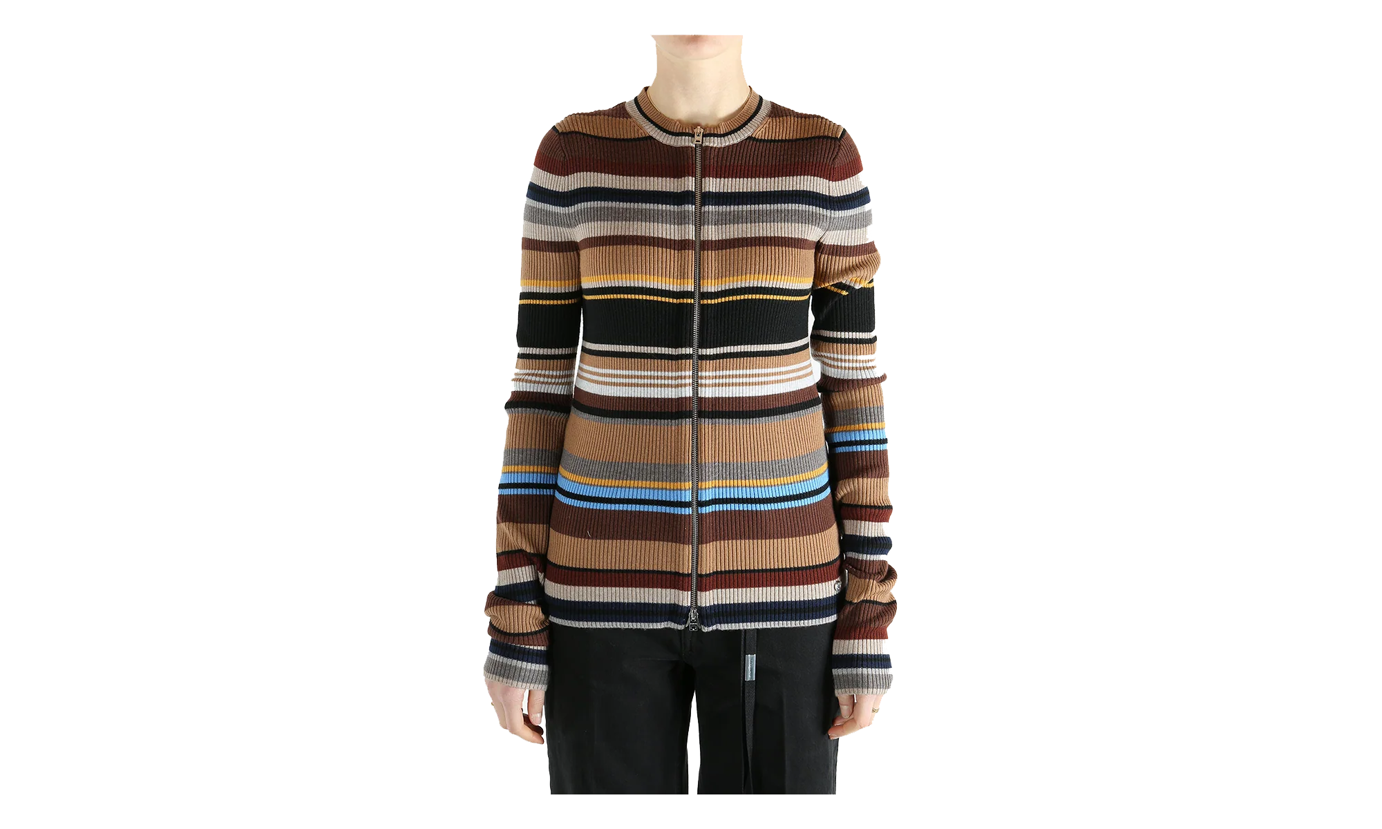 Striped Wool Cardigan WMNS "Multicolor / Brown" RW WN KNIT000009 MULTI BROWN