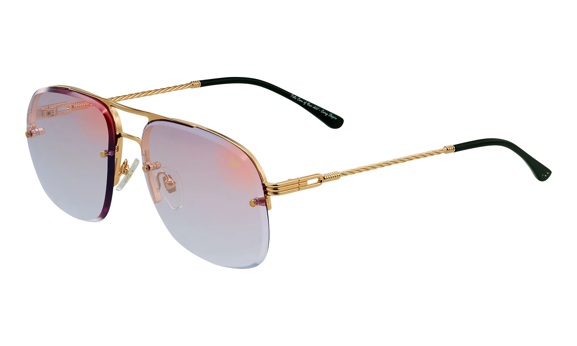 Snatch Bevel Rimless Drill Mount 18KT "Yellow Gold / Pastel Pink Gradient Flash Gold" DMSN2 0004 48C1