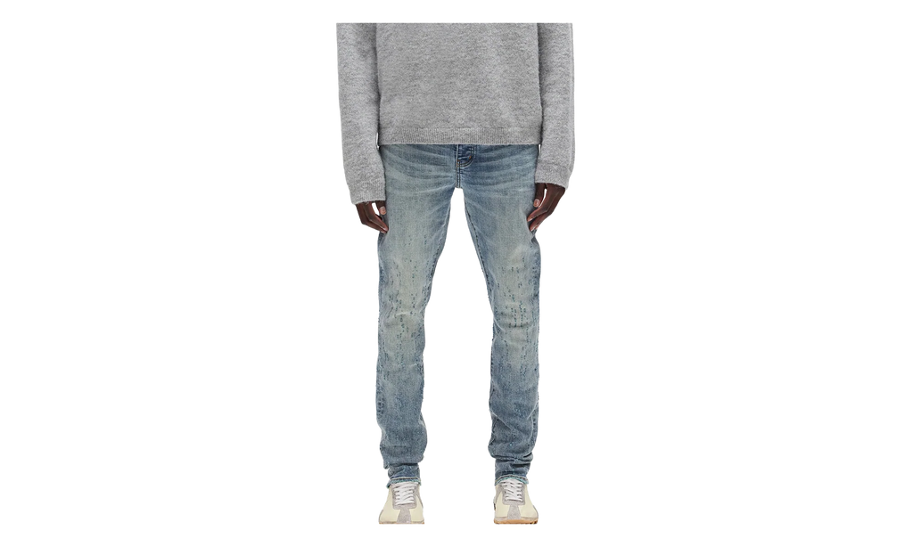 P001 Weft Buckshot Jeans "Mid Indigo" P001 CWBK425